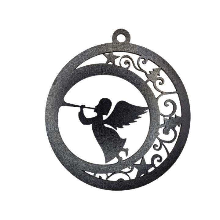 Angyal dekoráció, 180x200 mm, fekete