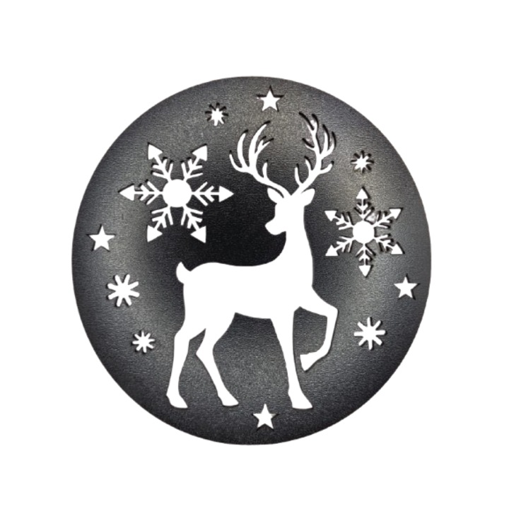 Decoratiune Cerb, 195x200 mm, negru