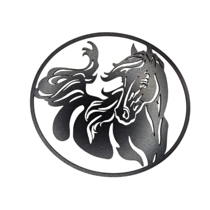 Декорация за стена, кон, 200х180 мм, черна