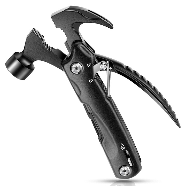 Ciocan multifunctional Enforose, pentru camping si urgente, constructie din inox, portabil, usor