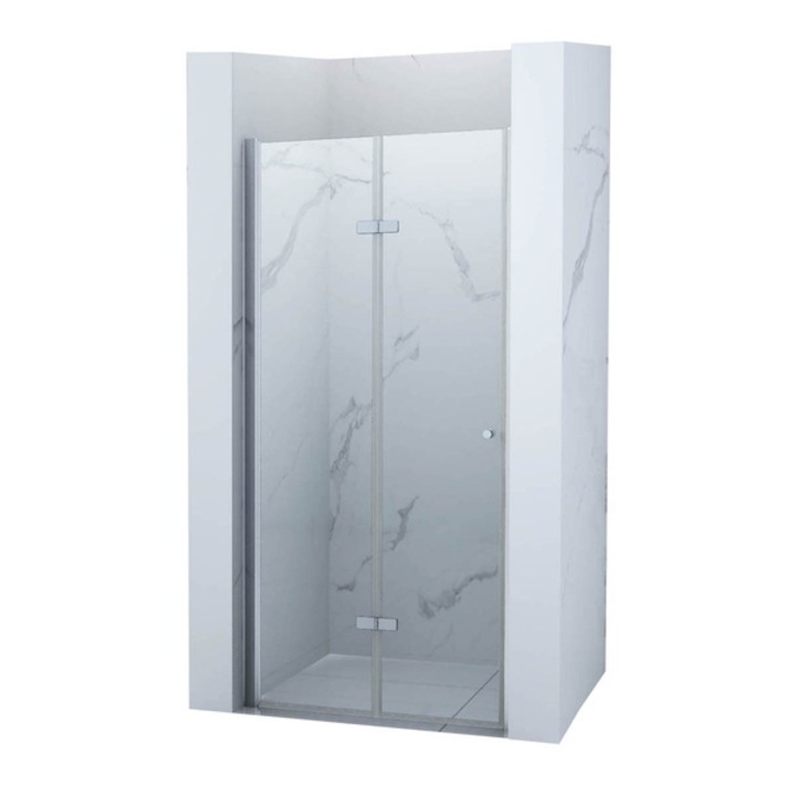 Usa dus Boston, pliabila pe perete, reversibila, 95x190 cm, sticla securitaza 6 mm, profil crom