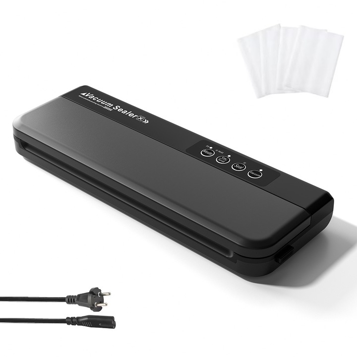 Aparat de vidat, 30 cm, 360W, negru, set cu 10 pungi