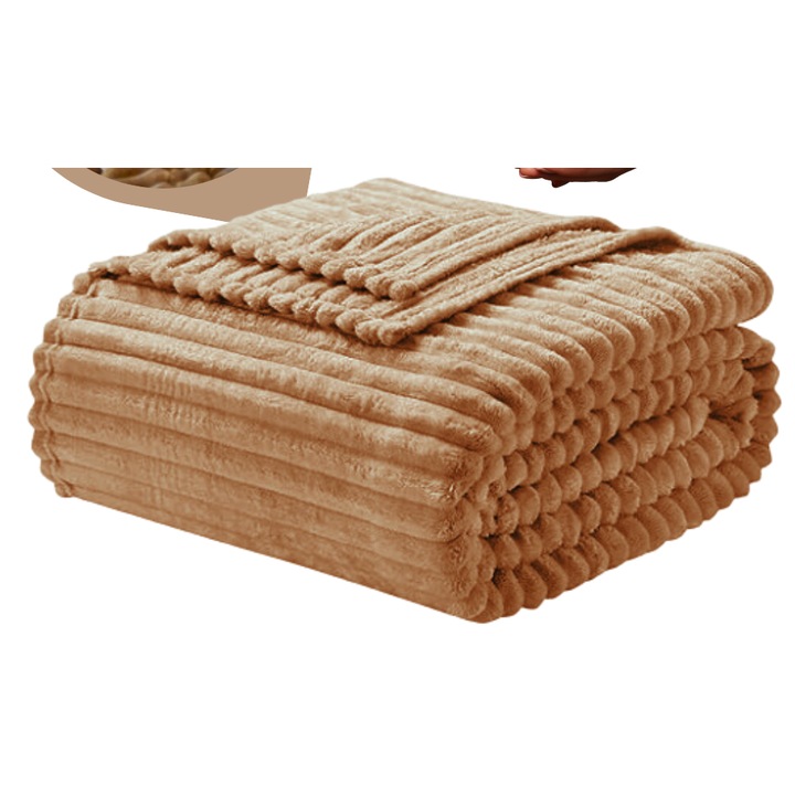 Patura Zolta, 200x220 cm, Microfibra, Maro