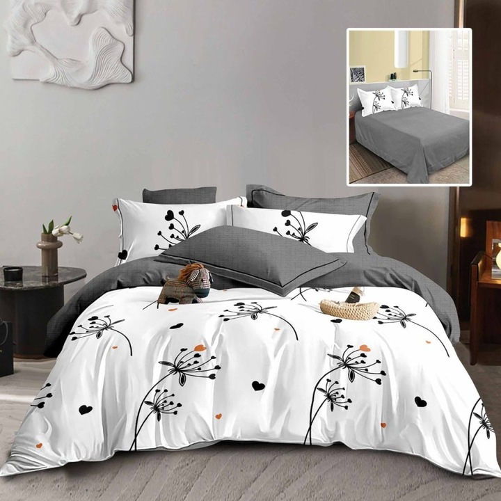 Двойно спално бельо от фино флорално бельо, 220 x 240 см, 6 части, Special Linens, M440