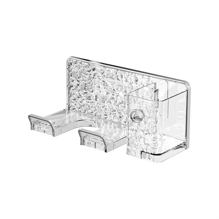 Enforose hajszárító tartó, falra szerelhető, átlátszó, multifunkcionális, elegáns design