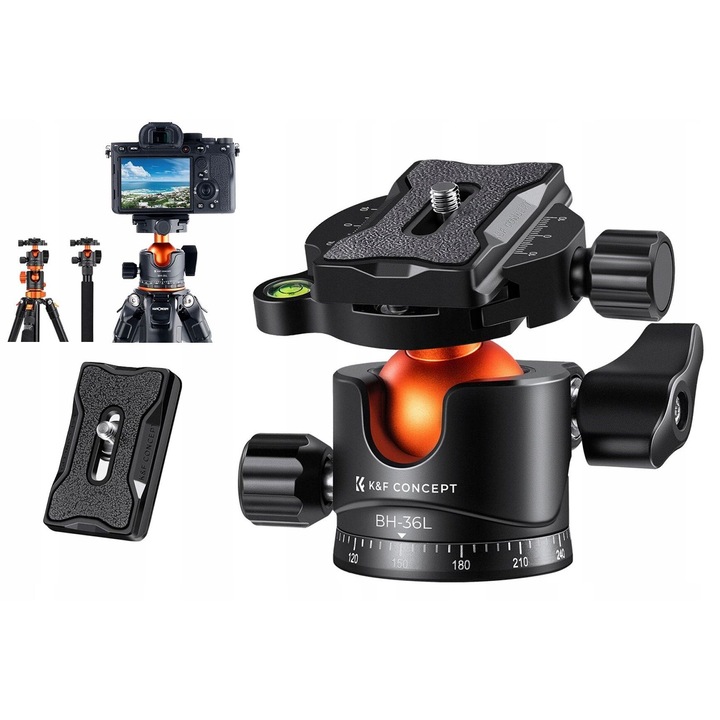 Cap bil 3D PANORAMIC 16kg Aluminiu Arca Swiss, K&F CONCEPT, BH-36L