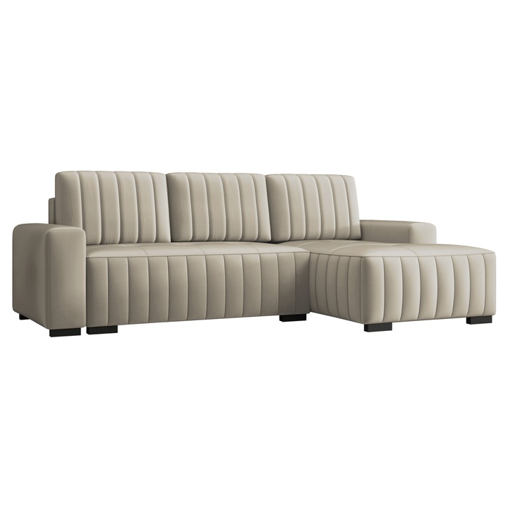 Coltar living Fibenins, MIRJAN24, Dreapta, ecru, 85x140x240 cm