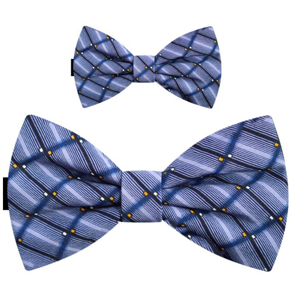 Papioane tata fiu, albastru, model carouri