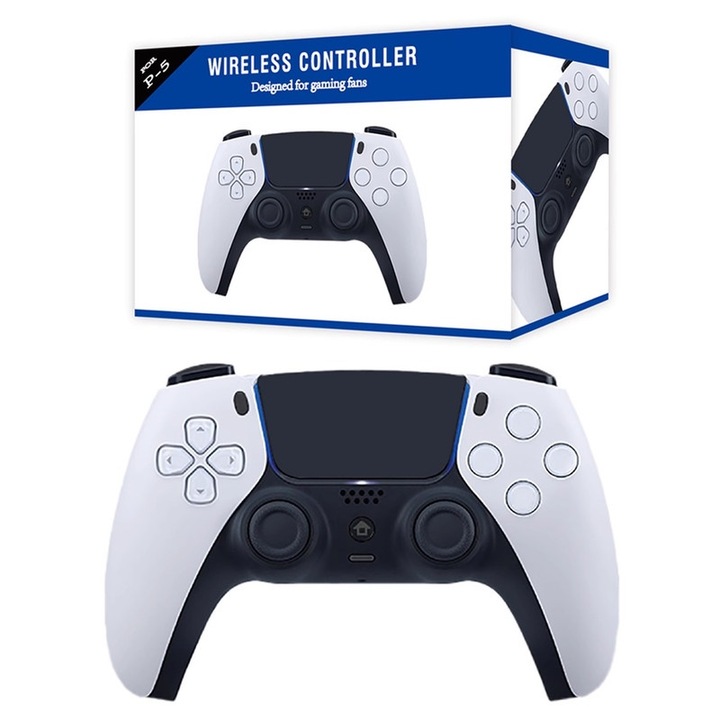 Vezeték nélküli játékvezérlő, PS5 Pro és PC kompatibilis, Burst-Fire funkcióval, fehér