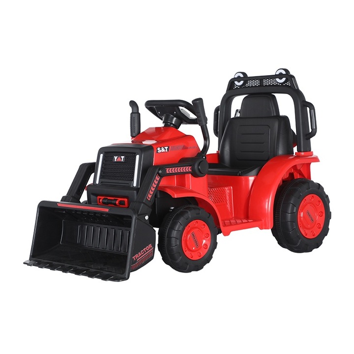 Excavator electric pentru copii Kinderauto BJTY1066 2x 30W 6V cu RC, rosu