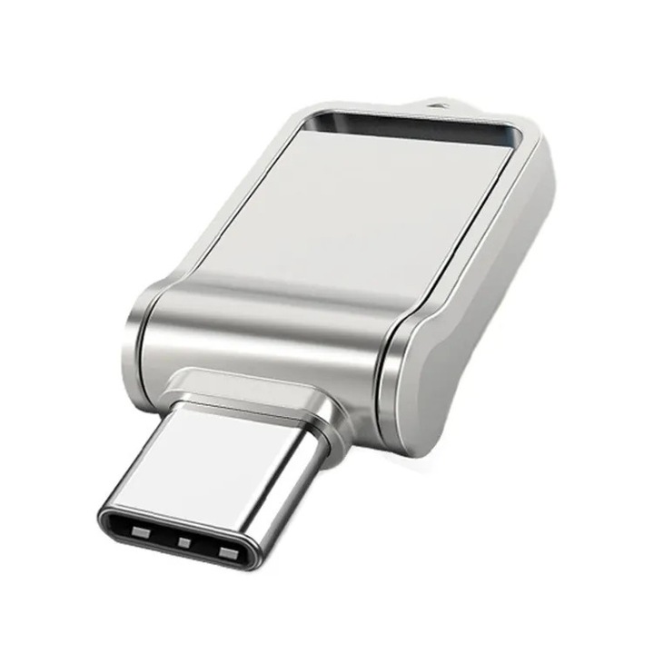 Usb meghajtó memória okostelefonokhoz, táblagépekhez és pc-khez, 512 gb, usb 3.1, usb type-c, fém, ezüst(512 GB)