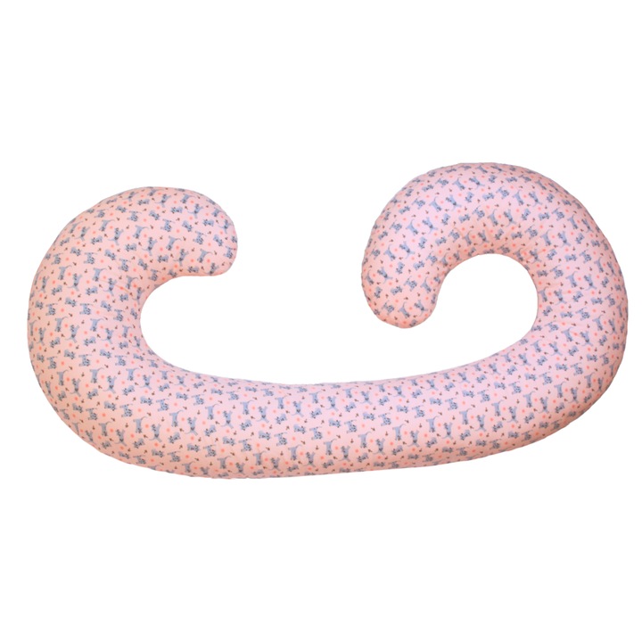 Perna gravide ANNES cu husa detasabila Pink Cats