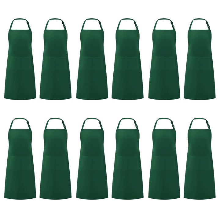 Set 12 sorturi bucatarie, Enforose, ajustabile, rezistente la apa, 89x67cm, multicolor