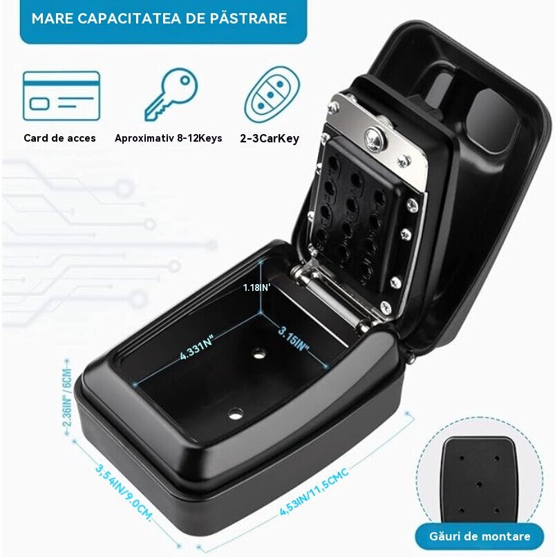 Cutie pentru chei, 12-digit Pushbutton Combination Lock