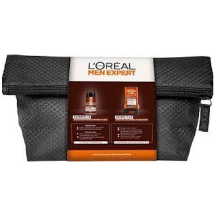 L'Oréal Men Expert ajándékkészlet, 3 az 1-ben tusfürdő és hidratáló, kozmetikai táska, 50 ml, 250 ml