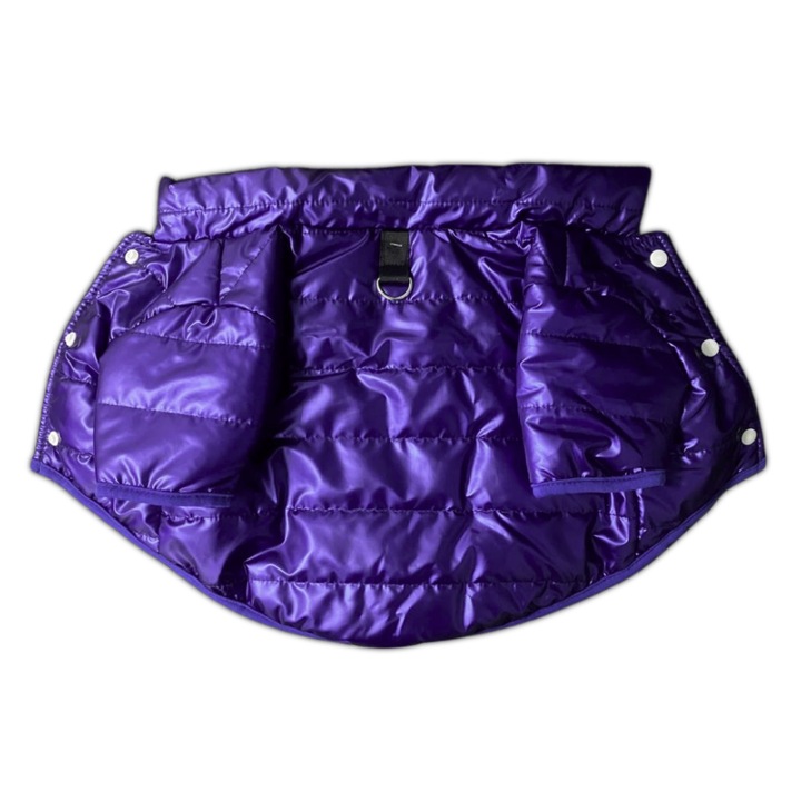 Geaca pentru Caini, Material lucios, M, 30cm, Albastru