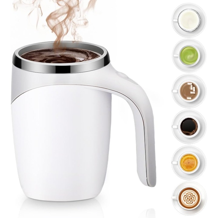 Masina de cafea cu amestecare magnetica automata, Masina de cafea cu amestecare automata, Ceasca de cafea cu amestecare automata Birou, Ceasca electrica de mare viteza de uz casnic pentru cafea Lapte Ceai-Maro