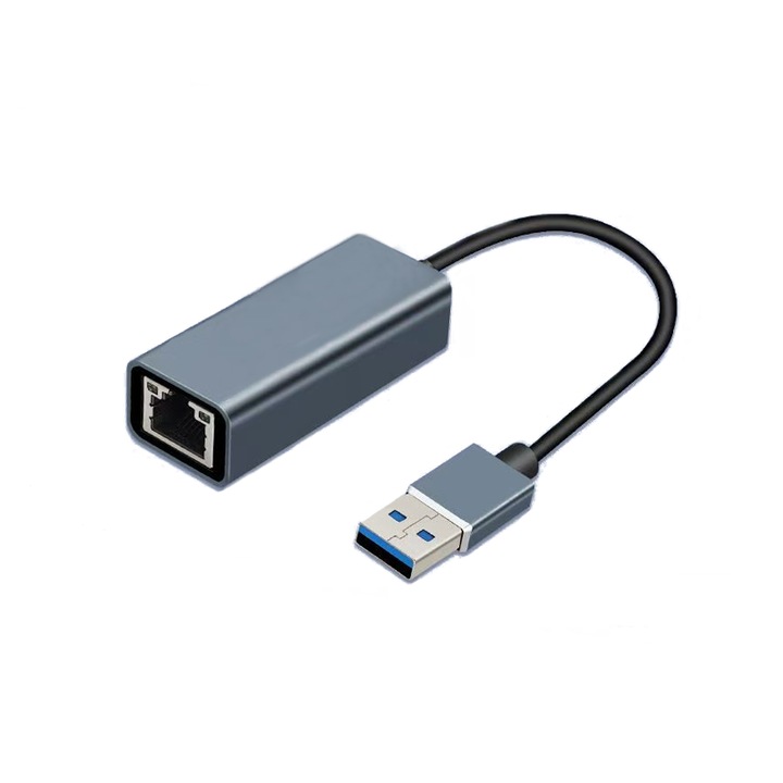 Адаптер USB3.0 към RJ45 Gigabit Ethernet, с индикатор за захранване, 10/100/1000 Mbps
