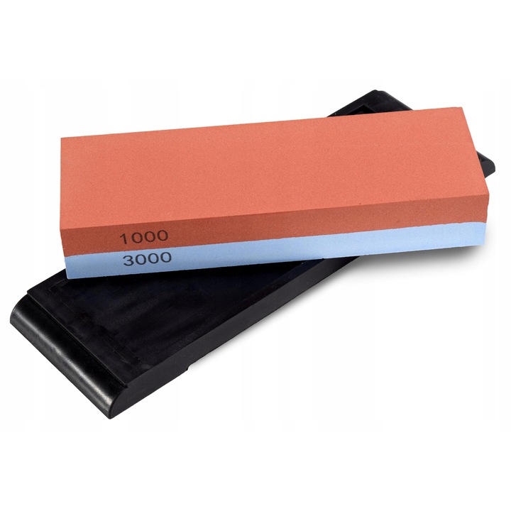 Ascutitoare cutite, Palitan, 1000/3000, cu suport din cauciuc, 3x18x6cm