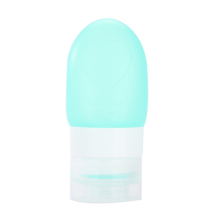Sticla portabila pentru calatorii 37ML, material siliconic, verde