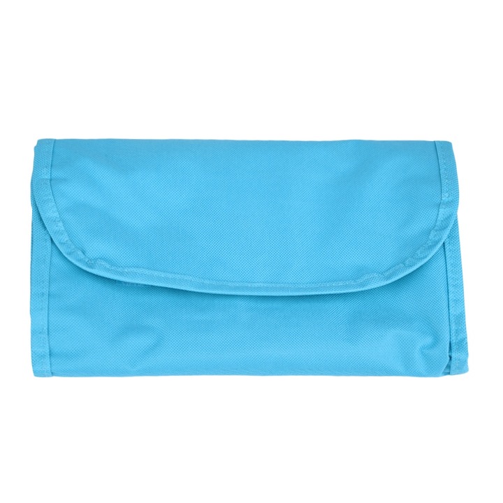 Козметичен несесер, голям капацитет, дизайн с цип, син