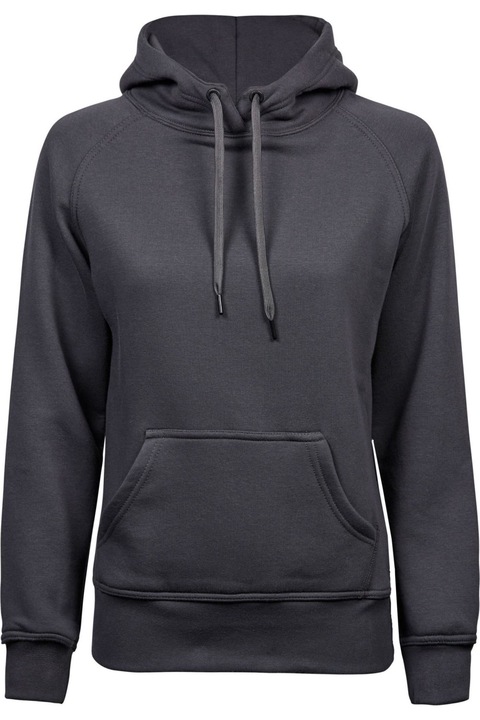 Tee Jays női kapucnis pulóver, sötétszürke, Sötétszürke