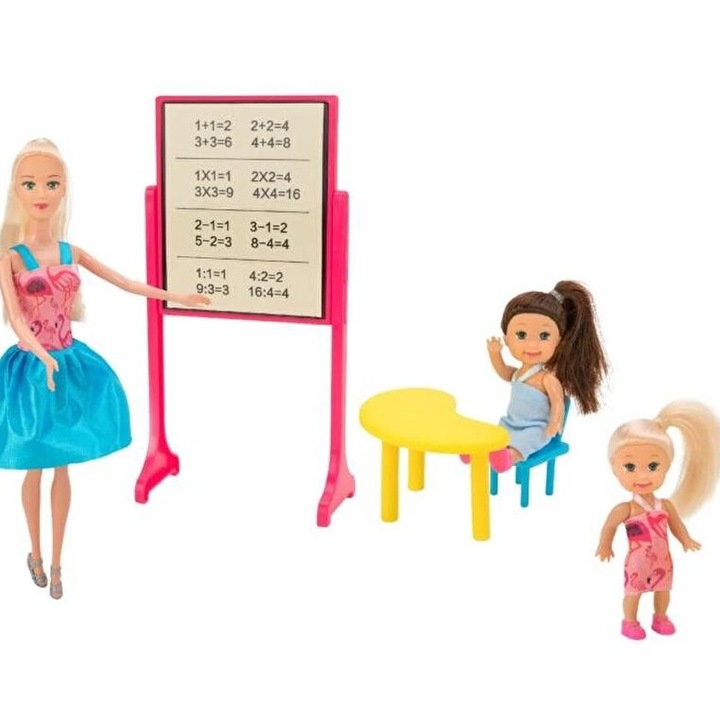 Globo Bimbo készlet - Három baba az iskolában vagy az állatorvosnál, kiegészítőkkel