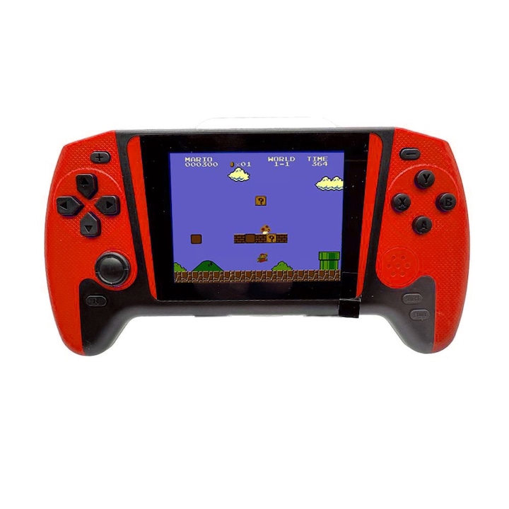 Consola Portabila Gaming, Retro Switch, 500 Jocuri Instalate, Iesire Video TV-out, Ercan Mare HD 3.5 inch, Acumulator 1200mAh inclus, Rosu, VisionXXI