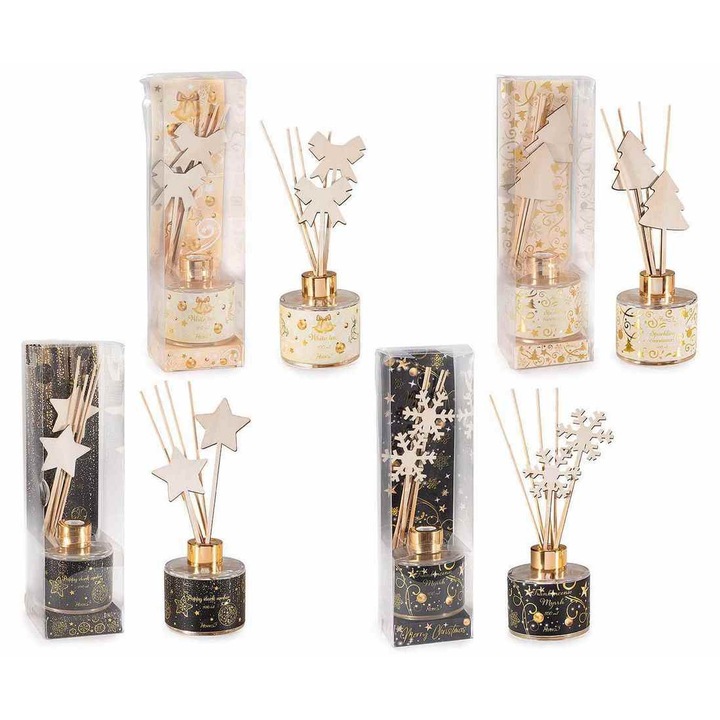 Set 4 parfumuri ambientale arome Craciun Elegante 7.5x7.5x25.5 cm