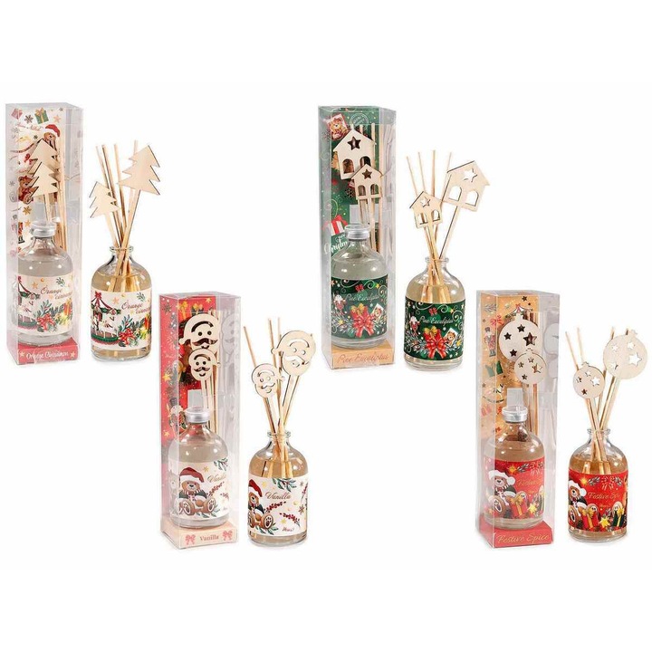 4 db karácsonyi ambient parfüm illatosító készlet 5,5x5,5x21 cm