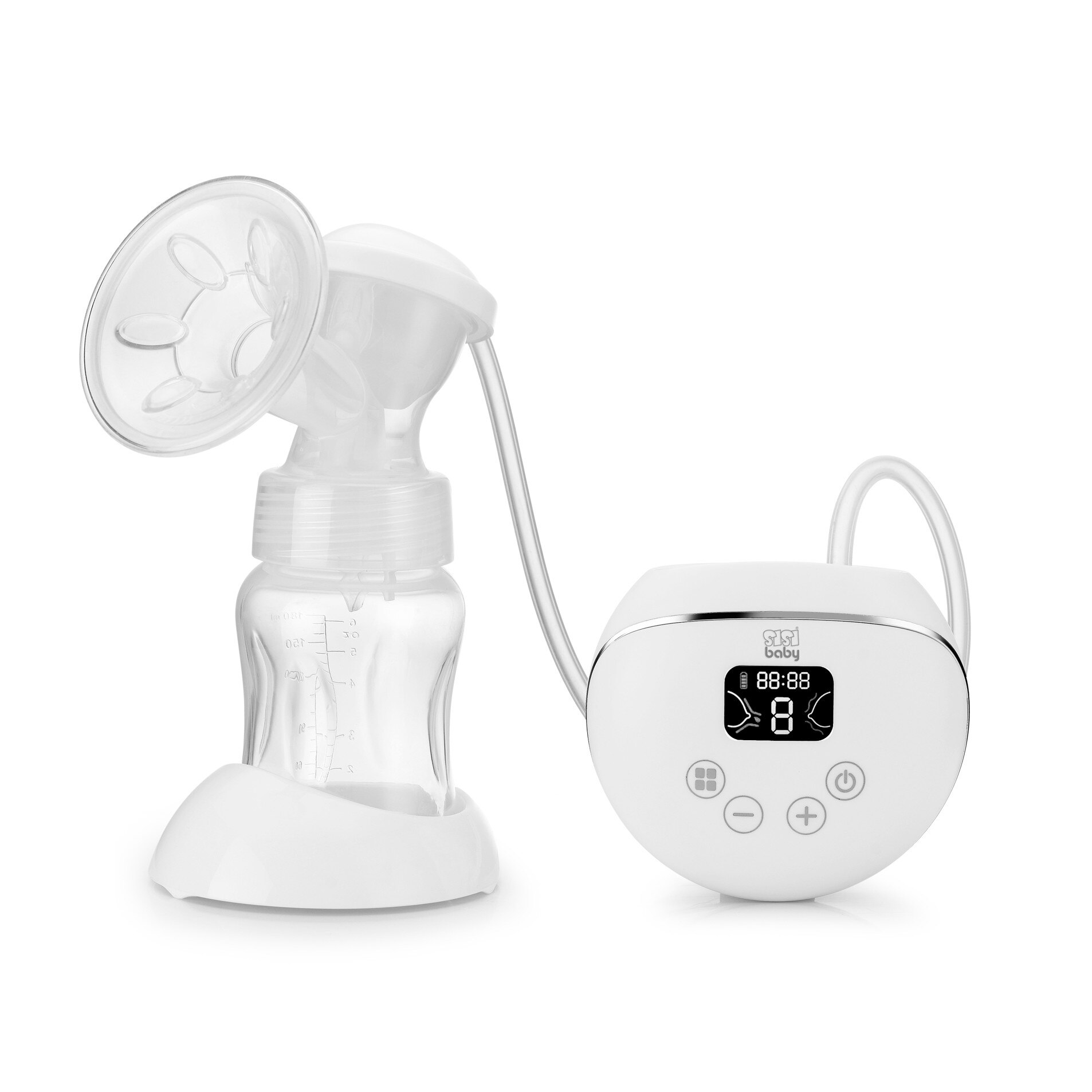 Pompa pentru san electrica SisiBaby SBC-117, ecran LCD, USB, Alb