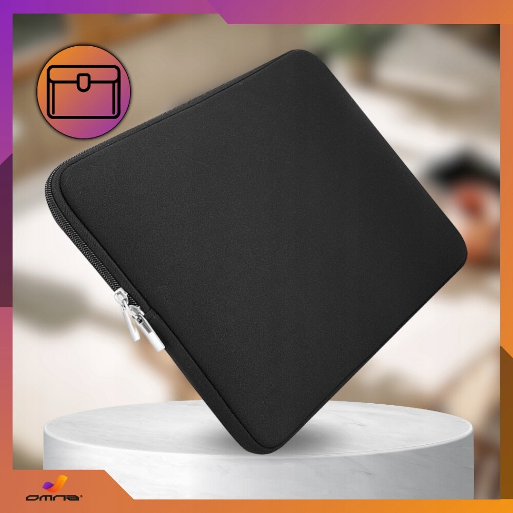 Husa pentru laptop, Omna, 17 inch, Neopren, Negru, Rezistent la apa, Captusit cu puf moale, Ideal pentru transport, Set inclus - geanta omna 17 inch