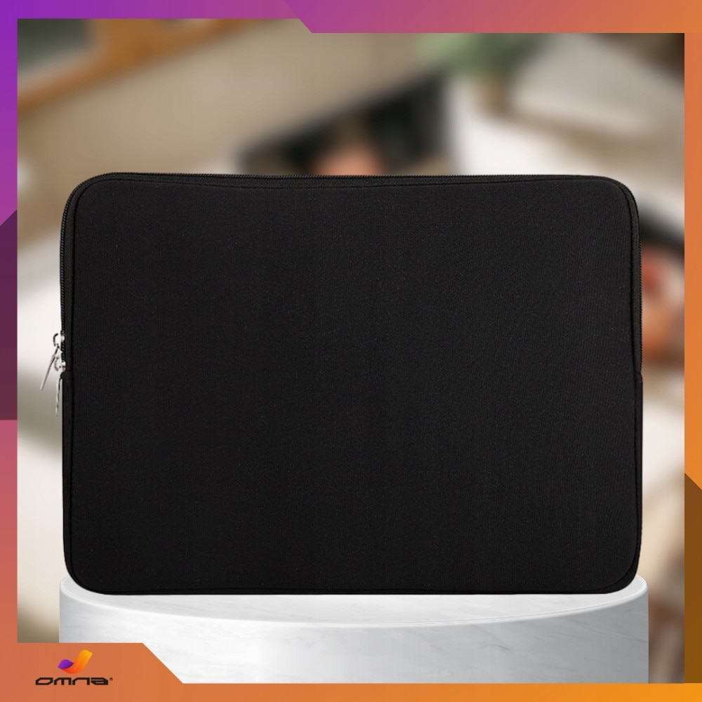 Husa pentru laptop, Omna, 17 inch, Neopren, Negru, Rezistent la apa, Captusit cu puf moale, Ideal pentru transport, Set inclus - geanta omna 17 inch