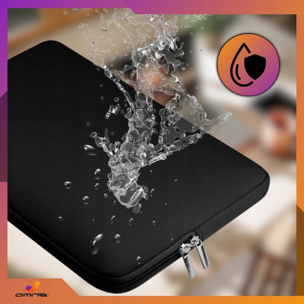 Husa pentru laptop, Omna, 17 inch, Neopren, Negru, Rezistent la apa, Captusit cu puf moale, Ideal pentru transport, Set inclus - geanta omna 17 inch