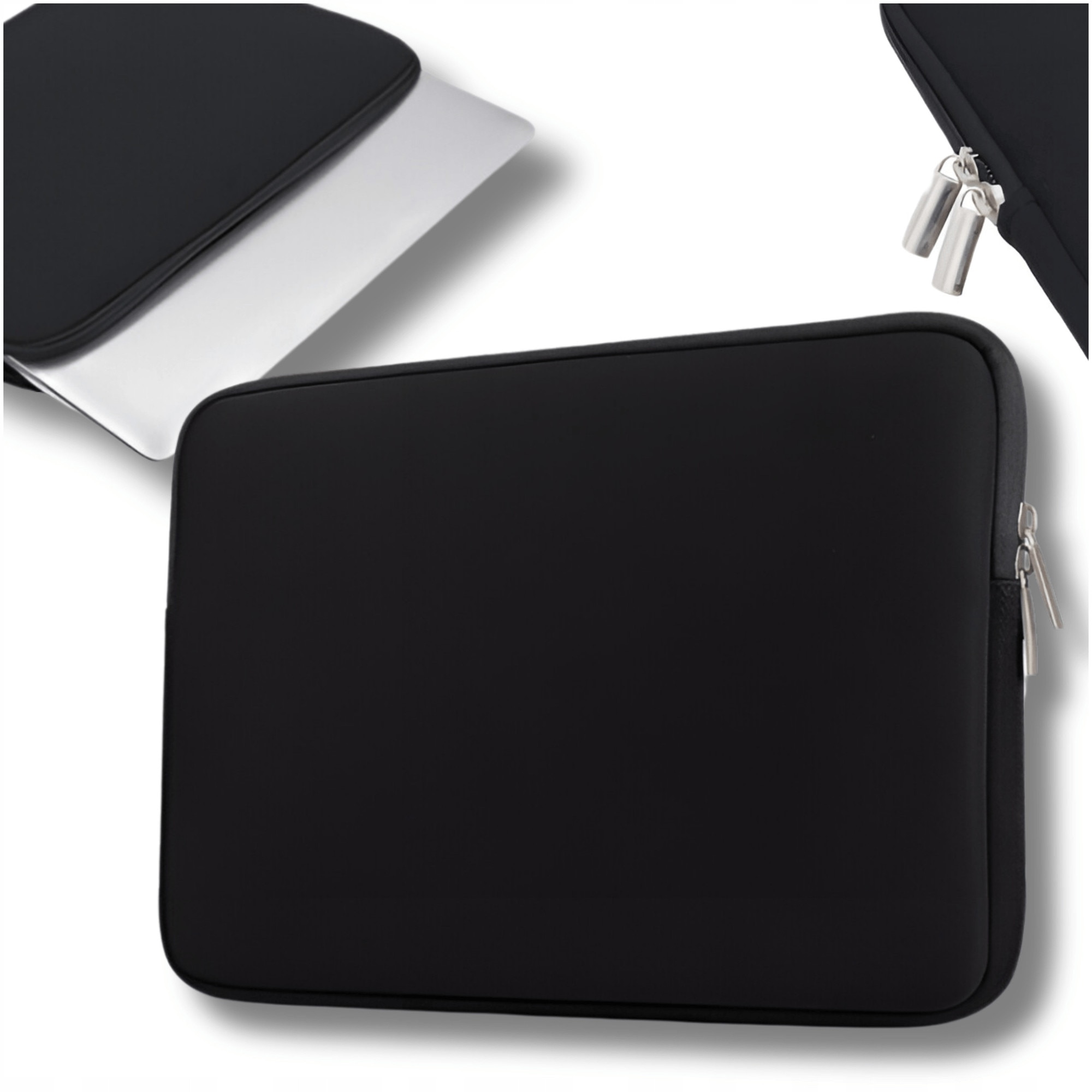 Husa pentru laptop, Omna, 17 inch, Neopren, Negru, Rezistent la apa, Captusit cu puf moale, Ideal pentru transport, Set inclus - geanta omna 17 inch