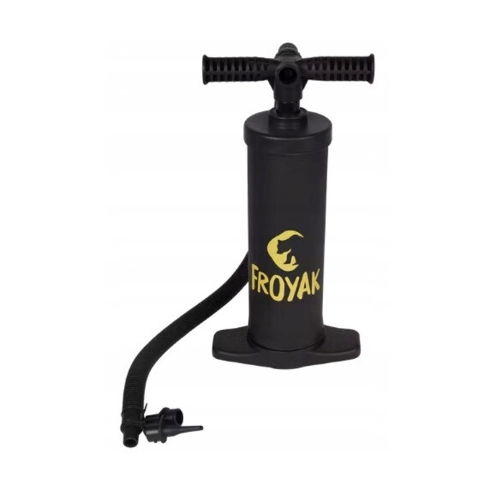 Pompa de umflat Froyak, 37x10cm, 3 litri, cu 3 capete universale, functie de dezumflare