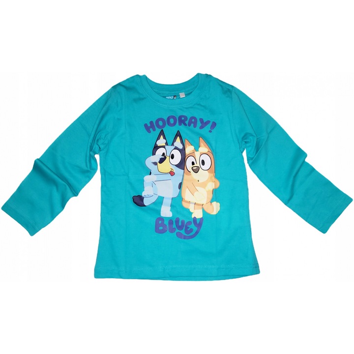 Bluza bumbac, maneca lunga, Bluey Hooray 27339, Albastru