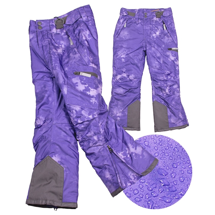 FIRI Pantaloni de schi pentru copii iarna izolat impermeabil, violet, Violet
