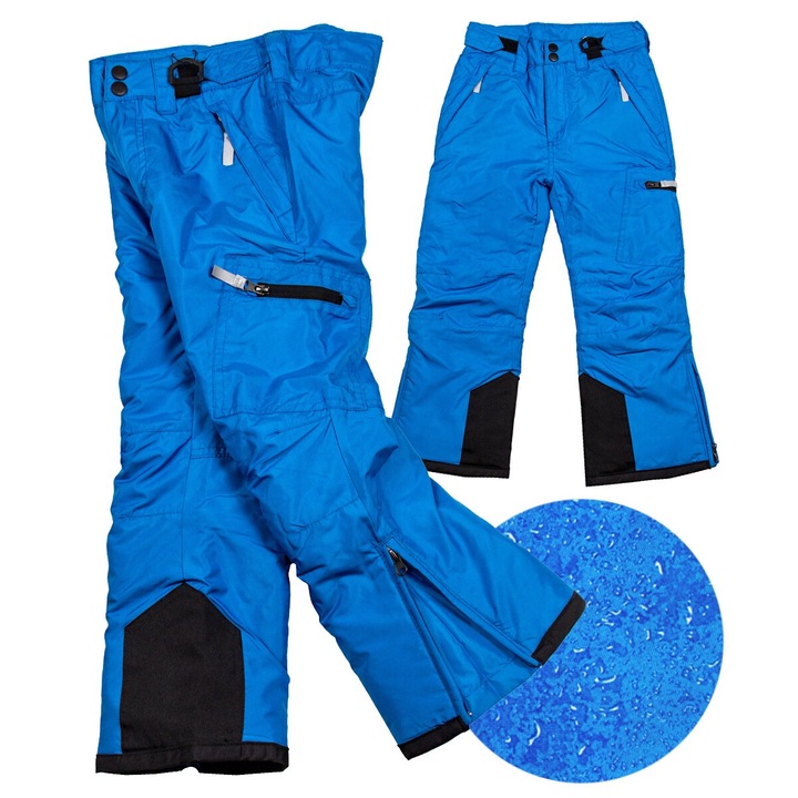 FIRI Pantaloni de schi pentru copii iarna izolat impermeabil, albastru, Albastru