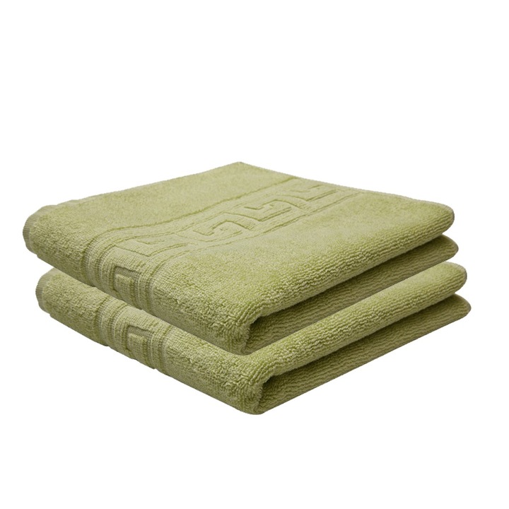 Комплект 2 кърпи за баня и лице Bianca памук за хотел 70/140 50/90 зелена