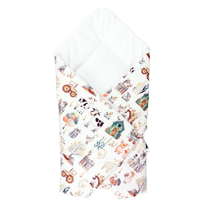 Fehér farmos babahordozó 85 x 85 cm