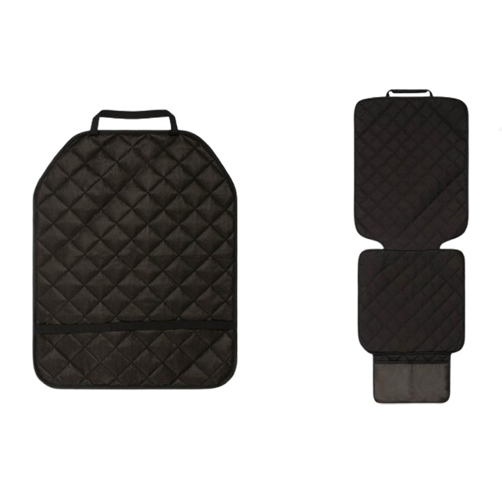Set husa protectie bancheta auto si protectie scaun Caretero 522859, Negru