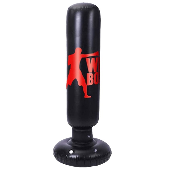 Sac de lupta gonflabil, PVC, 160x65cm, M2402E, Negru