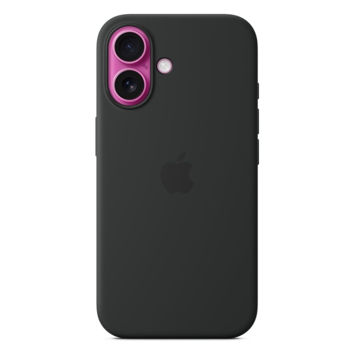 Husa de protectie Apple Silicone Case, pentru iPhone 16, with MagSafe, Soft Touch, Simplu, Negru