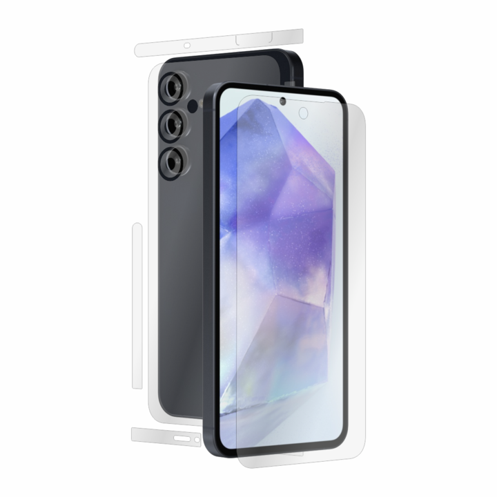 Védőfólia, kompatibilis a Samsung Galaxy A55-tel, képernyőborító, hátlap oldalakkal és kamerával, Alien Surface