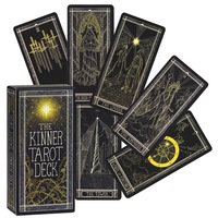 Set 78 carti tarot, model The Kinner, dimensiune mini si portabile, multicolor, 11x5.3cm
