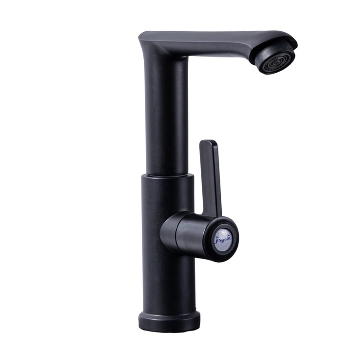 Baterie chiuveta pentru o singura alimentare cu apa, (cald sau rece), design modern, Naimeed D6184, Negru mat