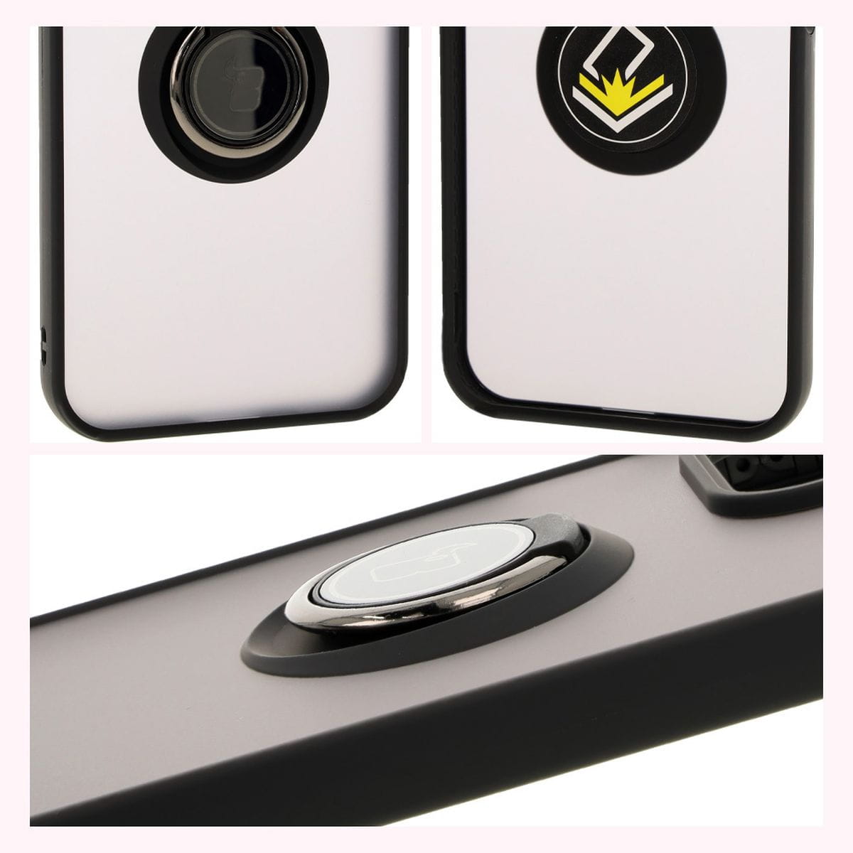 Husa Bizon Case Hybrid Ring pentru Honor 200 Lite, colorata cu rama neagra
