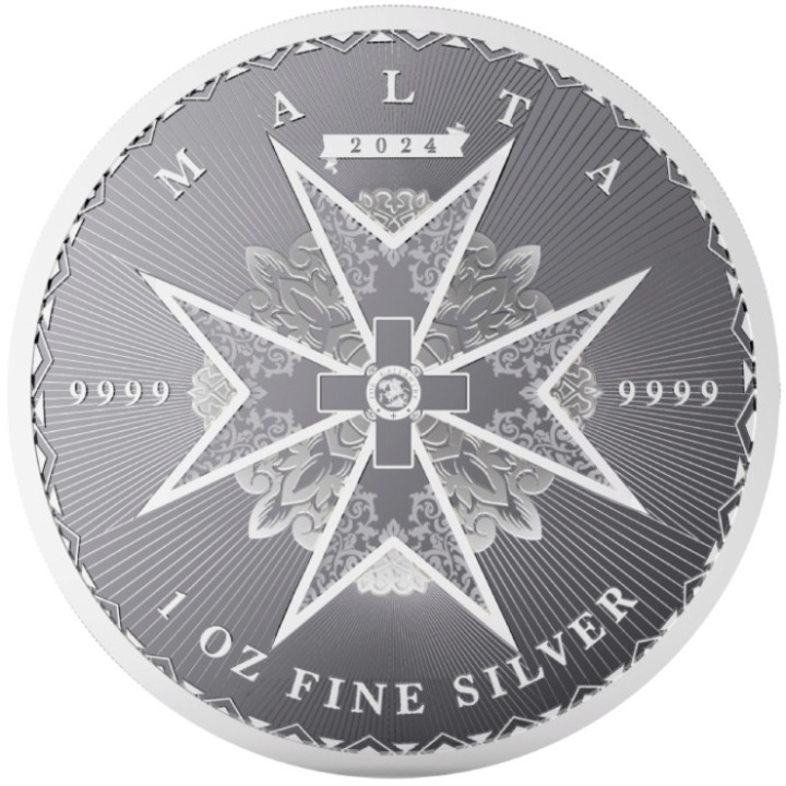 Moneda Argint Maltese Cross 2024, 1 Oz, puritate 999