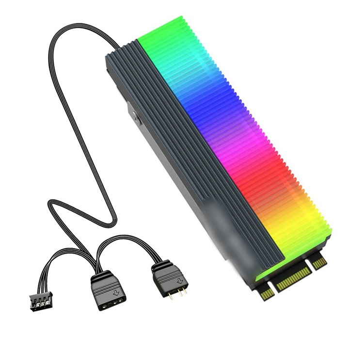 SSD M.2 2280, Heatsink, ARGB, Divine Light Sync, сив